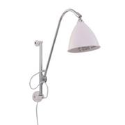 Lampy ścienne - Italux Kinkiet LAMPA ścienna EVATO MBE0024/1C-WHITE metalowa OPRAWA na regulowanym wysięgniku chrom biała - miniaturka - grafika 1