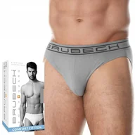 Majtki męskie - BRUBECK BE0029M majtki męskie bezszwowe DOPASOWANE SLIPY szary - L - miniaturka - grafika 1