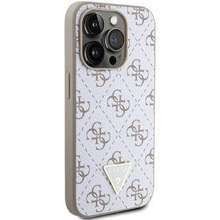 Etui Guess GUHCP15LPG4GPH Apple iPhone 15 Pro hardcase 4G Triangle Metal Logo biały/white - Etui i futerały do telefonów - miniaturka - grafika 5