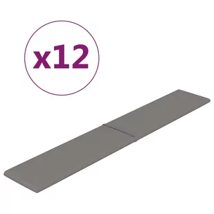 Panele ścienne, 12 szt., jasnoszare, 90x15 cm, tkanina, 1,62 m² - Panele ścienne i boazeria - miniaturka - grafika 3