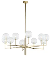 Lampy sufitowe - Złota lampa idealna nad okrągły stół JUP 1976 FE10 K TR z serii FEME - miniaturka - grafika 1