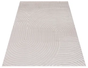 Prostokątny kremowy dywan z tloczonym wzorem H1-M74 - Dywany - miniaturka - grafika 1