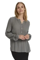 Bluzki damskie - KAFFE Damska koszulka z długim rękawem Regular Fit Bluzka z przodu Button up, Smoked Pearl, 50 - miniaturka - grafika 1