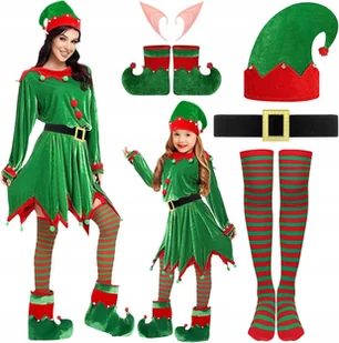 Przebranie Elf Zestaw Kostiumowy Elfa Strój Bożonarodzeniowy Rozmiar 160Cm - Stroje karnawałowe - miniaturka - grafika 1