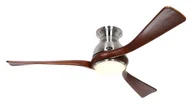 Wentylatory sufitowe - Energooszczędny wentylator sufitowy z oświetleniem LED i pilotem Eco Regento 140 cm chrom/orzech włoski - miniaturka - grafika 1