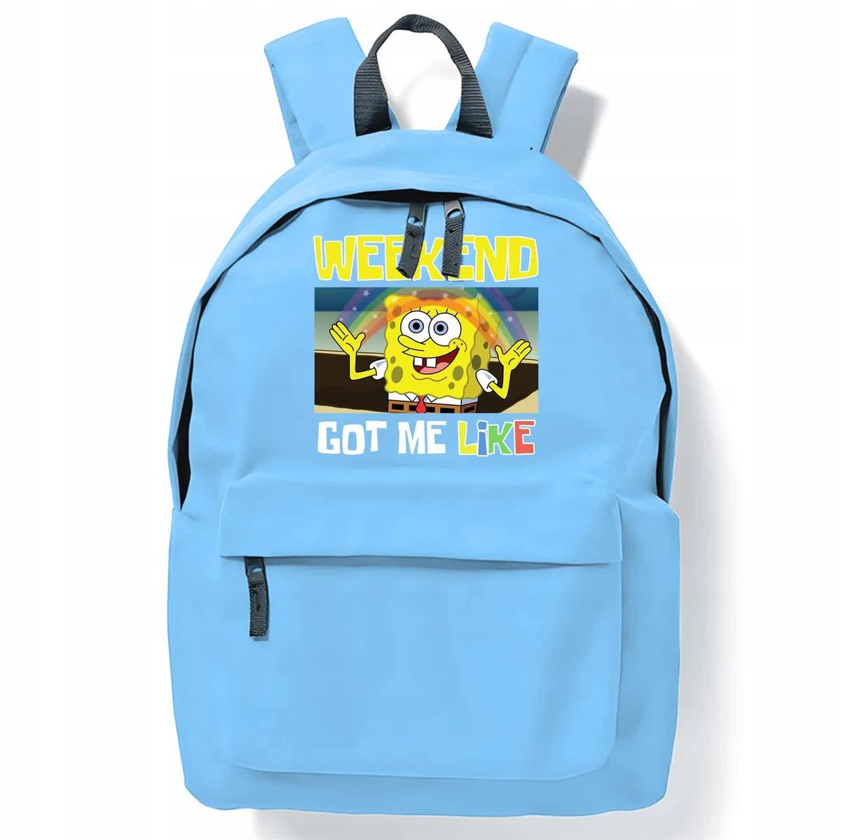 PLECAK SZKOLNY Niebieski Młodzieżowy Wyprawka SPONGBOB Got Me Like Wzory
