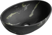Umywalki - Mexen Elza umywalka nablatowa 40 x 33 cm, czarna kamień - 21014084 - miniaturka - grafika 1