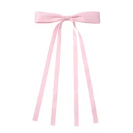 Ozdoby do włosów - Spinka do Włosów Różowa Długa Kokarda Wsuwka Satynowa Wstążka Efektowna - miniaturka - grafika 1