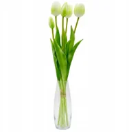 Sztuczne kwiaty - Saska Garden BUKIET 5 TULIPANÓW BIAŁYCH 39CM JAK ŻYWYCH DEKORACJA WIOSENNA - miniaturka - grafika 1