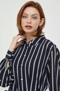 Tommy Hilfiger koszula damska kolor granatowy relaxed z kołnierzykiem klasycznym - Koszule damskie - miniaturka - grafika 1