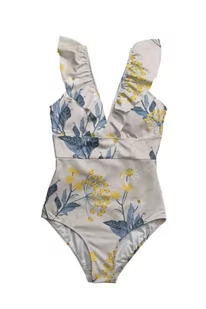 Averie Damski kostium kąpielowy w stylu retro One Piece, biały, XS - Stroje kąpielowe - miniaturka - grafika 1