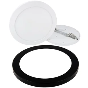 18W Panel LED Aura Easy Fix Ściemnialny reflektor wpuszczany IP20 natynkowy reflektor wpuszczany neutralny biały 4000K lampa sufitowa okrągła z ramką czarny - Lampy sufitowe - miniaturka - grafika 1