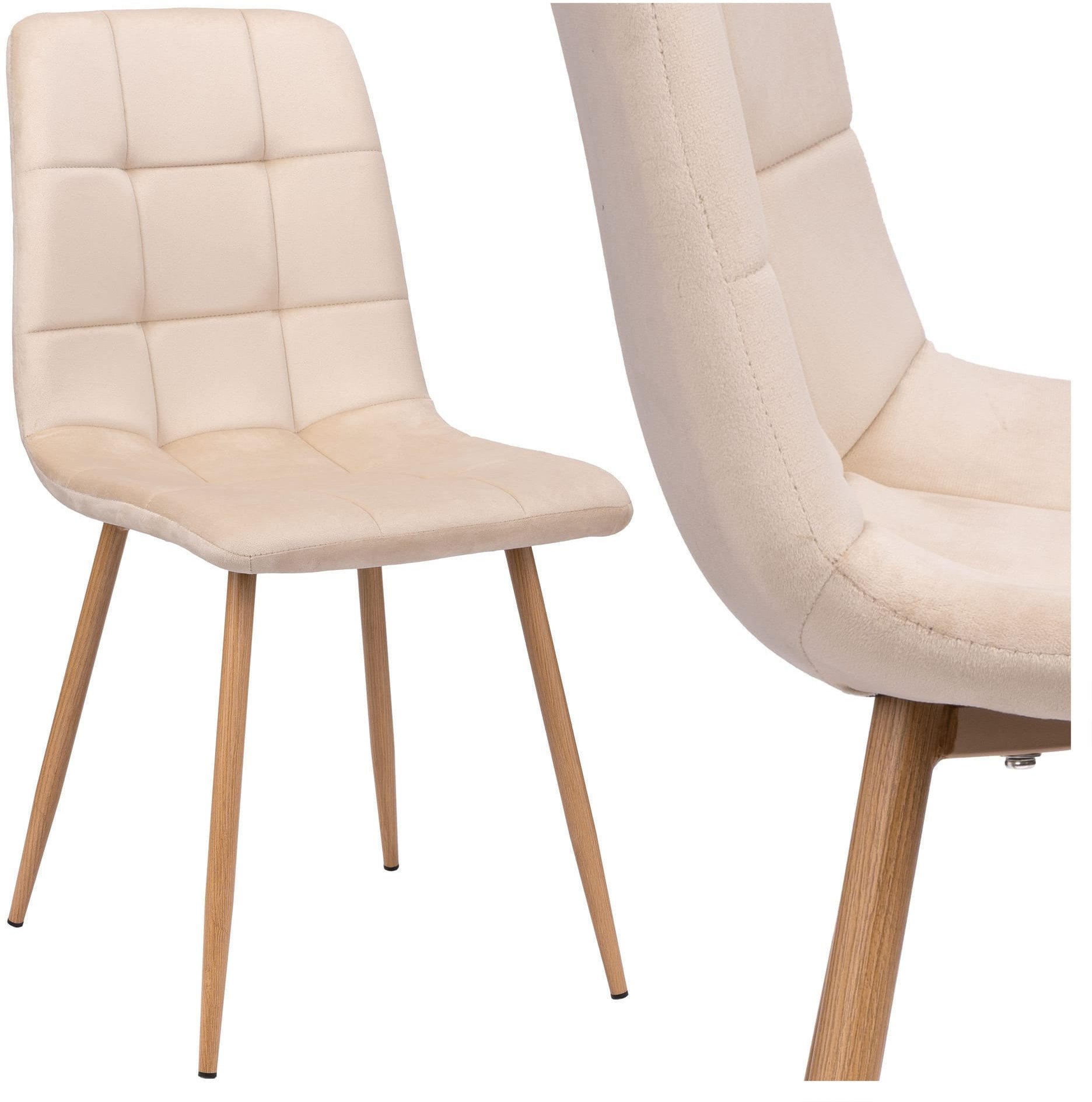 Krzesło welurowe MONTANA VELVET beżowe