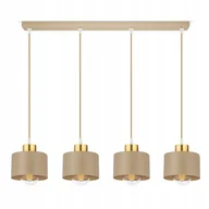 Lampy sufitowe - Lampa sufitowa wisząca żyrandol kaszmir ecru beżowa 485-BZ4 salon stół LED - miniaturka - grafika 1