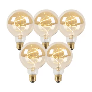 LUEDD Zestaw 5 ściemnianych spiralnych żarówek LED E27 G95 goldline - Żarówki LED - miniaturka - grafika 1