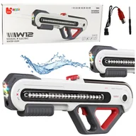 Zabawki militarne - Duży Pistolet Karabin W12 Elektryczny Na Wodę LED Biały 60cm - miniaturka - grafika 1