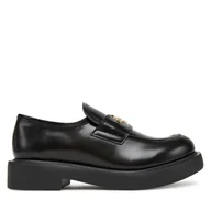 Półbuty damskie - Loafersy LOVE MOSCHINO JA10404G1NJD000041 Czarny - miniaturka - grafika 1