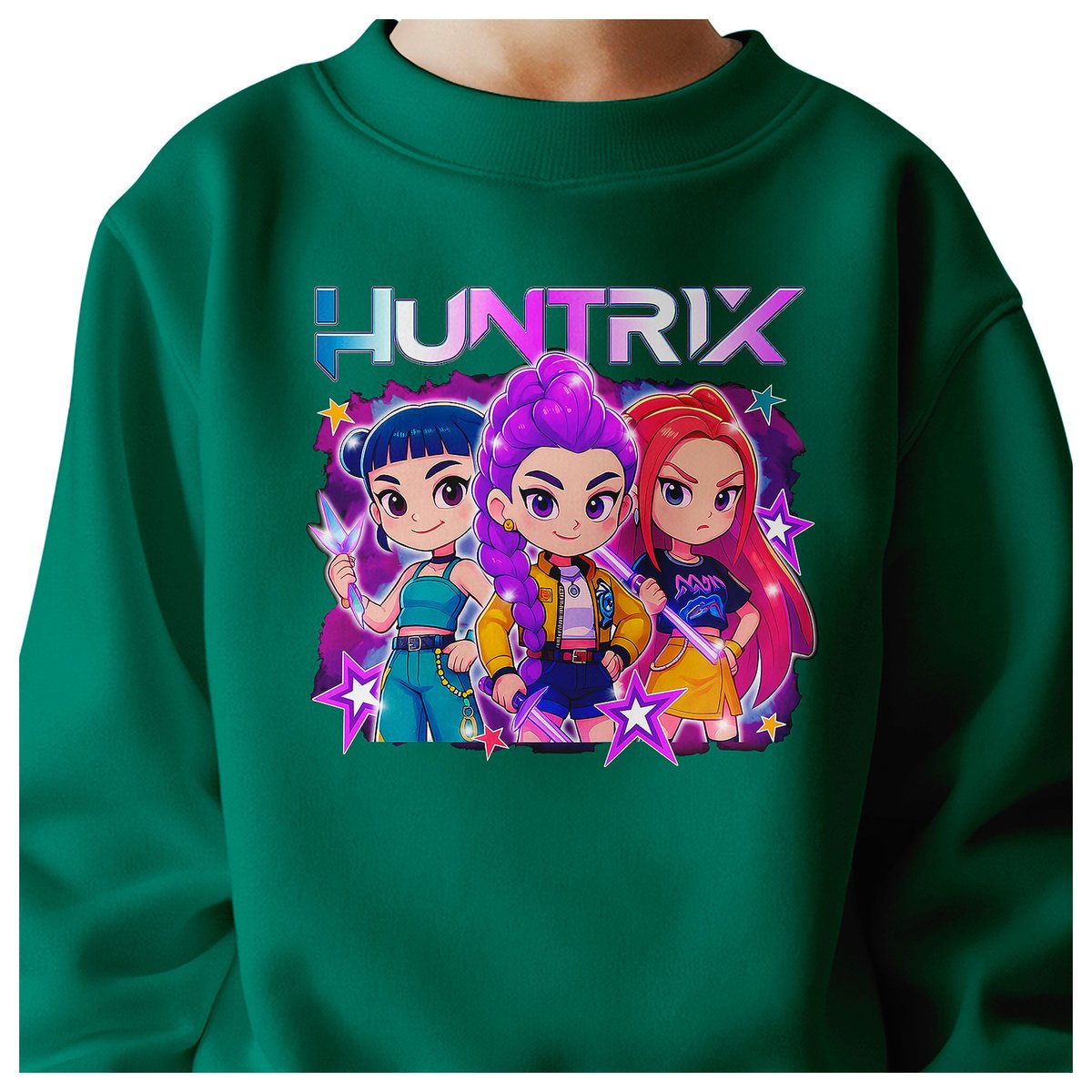 BLUZA DZIECIĘCA K-POPOWE ŁOWCZYNIE DEMONÓW HUNTRIX 110-116 BAWEŁNIANA