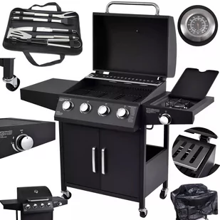 Grill gazowy Riwall Szwagier 0,5l - 5 palnikowy 4+1 + pokrowiec + sztućce 4 LATA GWARANCJII - Grille gazowe - miniaturka - grafika 1