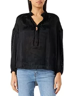 Bluzy damskie - Sisley Damska bluza 5HHYLQ02G Blouse, czarna 700, S - miniaturka - grafika 1