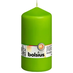 Bolsius świeca bryłowa pieńkowa słupek bezzapachowa 15cm 150/78 mm - Jasny Zielony Lemon - Świece - miniaturka - grafika 1