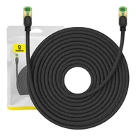Kable miedziane - Kabel sieciowy w oplocie kat. 8 Baseus Ethernet RJ45, 40Gbps, 20m (czarny) - miniaturka - grafika 1