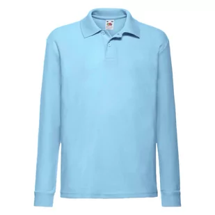 Koszulka dziecięca polo 65/35 z długim rękawem Fruit of the Loom - Błękitny 5-6 - Moda i Uroda OUTLET - miniaturka - grafika 1