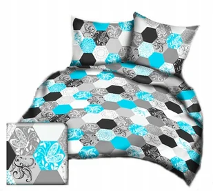 pościel bawełna lux 220x220 + 2 poszewka B 324-2 plastry miodu turkus - Pościel pościel bawełna lux 220x220 + 2 poszewka B 324-2 plastry miodu turkus - Pościel - miniaturka - grafika 1