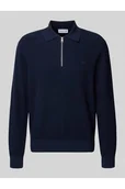 Swetry męskie - Sweter z dzianiny o kroju regular fit z efektem wafla - Lacoste - miniaturka - grafika 1