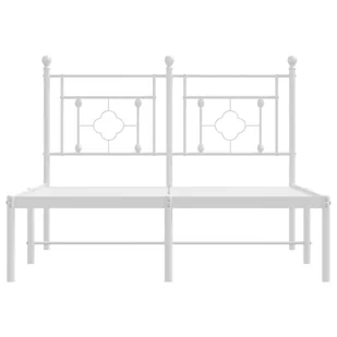 Metalowa rama łóżka z wezgłowiem, biała, 120x190 cm Lumarko! - Łóżka - miniaturka - grafika 6