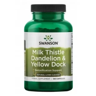 Swanson Milk Thistle Dandelion & Yellow Dock Suplement diety 120 kaps. - Odchudzanie i oczyszczanie - miniaturka - grafika 1