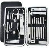 Akcesoria do paznokci - Zestaw Manicure Cążki Nożyczki Paznokci, 19 szt. + Etui - miniaturka - grafika 1
