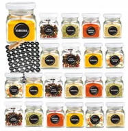 Pojemniki kuchenne - Słoiki na przyprawy 120 ml x21 szt z białą zakrętką 90 etykiet czerpak - miniaturka - grafika 1