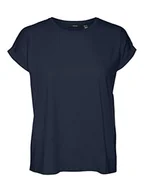 Koszulki i topy damskie - VERO MODA Damska koszulka VMCELENA SL Wide TOP JRS, Navy Blazer, XS, granatowy blezer, XS - miniaturka - grafika 1