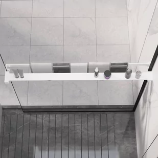 vidaXL Półka ścienna do prysznica typu walk-in, biała, 100 cm - Akcesoria łazienkowe - miniaturka - grafika 1