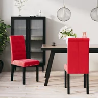 Krzesła - vidaXL Krzesła stołowe 2 szt. winna czerwień obite aksamitem 336883 - miniaturka - grafika 1
