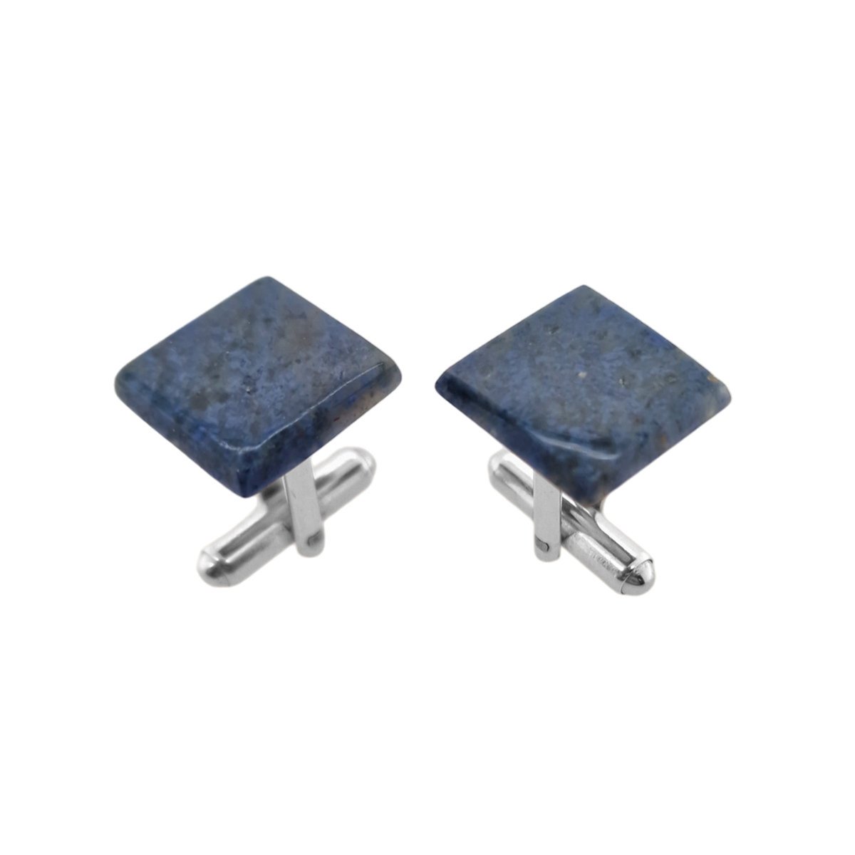Srebrne spinki do mankietów z Dumortierytem kwadratowym (S1283) Srebro [925]