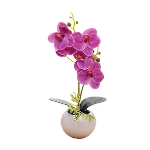 Sztuczny storczyk orchidea kwiaty w doniczce fioletowe 26cm - Sztuczne kwiaty - miniaturka - grafika 1
