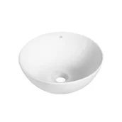 Umywalki - Umywalka nablatowa Laveo Sabi 32 cm okrągła biały połysk VUS_6232 - miniaturka - grafika 1