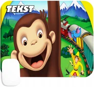 Podkładki pod mysz - PODKŁADKA POD MYSZKĘ Z NADRUKIEM MAŁPKA GEORGE PREZENT -TEKST -20X24 - miniaturka - grafika 1