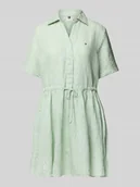 Sukienki - Sukienka koszulowa dopasowana z czystego lnu - miniaturka - grafika 1