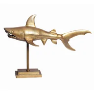 Figurki dekoracyjne - Figurka dekoracyjna Rekin Aluminium Maritim 70 cm Metalowa Dekoracja - miniaturka - grafika 1