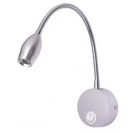Lampy ścienne - Lampka nocna do czytania Wobako Flexi srebrna do sypialni Kinkiet LED 3W 40cm - miniaturka - grafika 1
