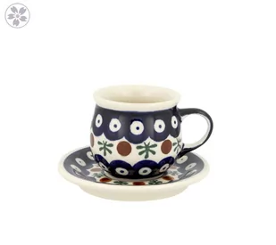 FILIŻANKA I SPODEK DO PODWÓJNEGO ESPRESSO 0,07 L GU1121DEK41 CERAMIKA BOLESŁAWIEC - Filiżanki - miniaturka - grafika 1