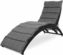 Leżak ogrodowy rattanowy Ciampino - Czarny - Leżaki ogrodowe Leżak ogrodowy rattanowy Ciampino - Czarny - Leżaki ogrodowe - miniaturka - grafika 1