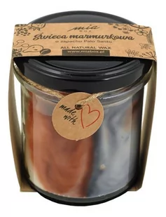 MIA BOX Świeca sojowa marmurkowa o zapachu Palo Santo 240g - Świece - miniaturka - grafika 1