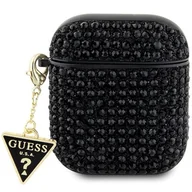 Akcesoria do słuchawek - Oryginalne Etui APPLE AIRPODS Guess Hardcase Rhinestone Triangle (GUA2HDGTPK) czarne - miniaturka - grafika 1