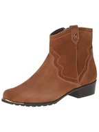 Botki damskie - CAPRICE Damskie botki na obcasie 9-25306-43, Cognac Suede, 41 EU - miniaturka - grafika 1