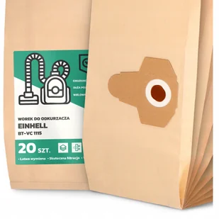 20x Worek do Odkurzacza Einhell Bt-vc 1115 Papierowy Duży Mocny Worki 2A - Worki do odkurzaczy - miniaturka - grafika 1
