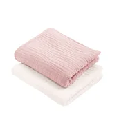 Pieluchy - ColorStories Pieluszki muślinowe 2 szt. 75×75 cm różowy i kremowy - miniaturka - grafika 1